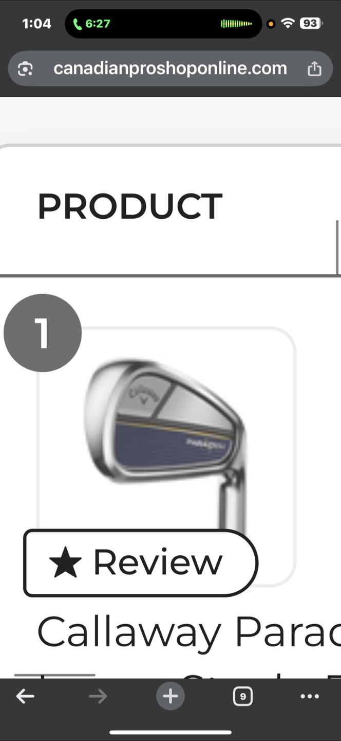 Callaway left handed paradym x 3 Iron