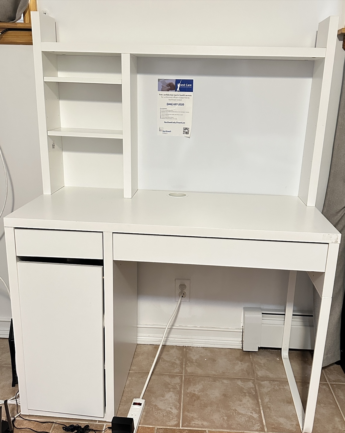 IKEA White Desk with Hutch