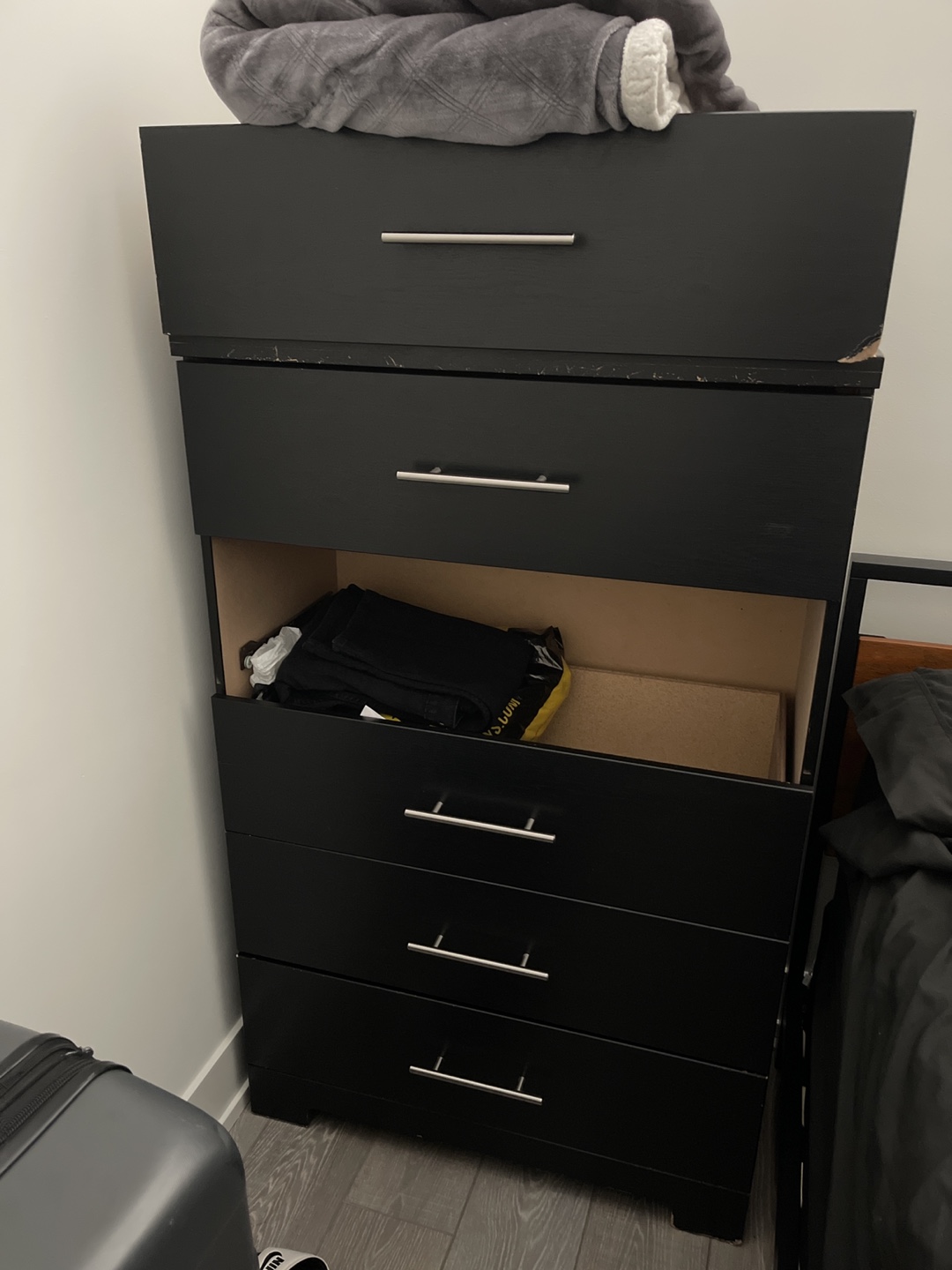 Black Dresser with Drawers