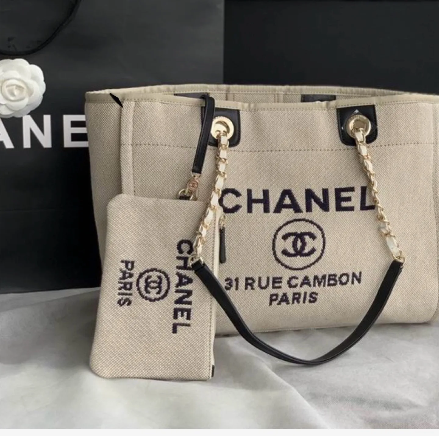 CHANEL Beige Tote Bag