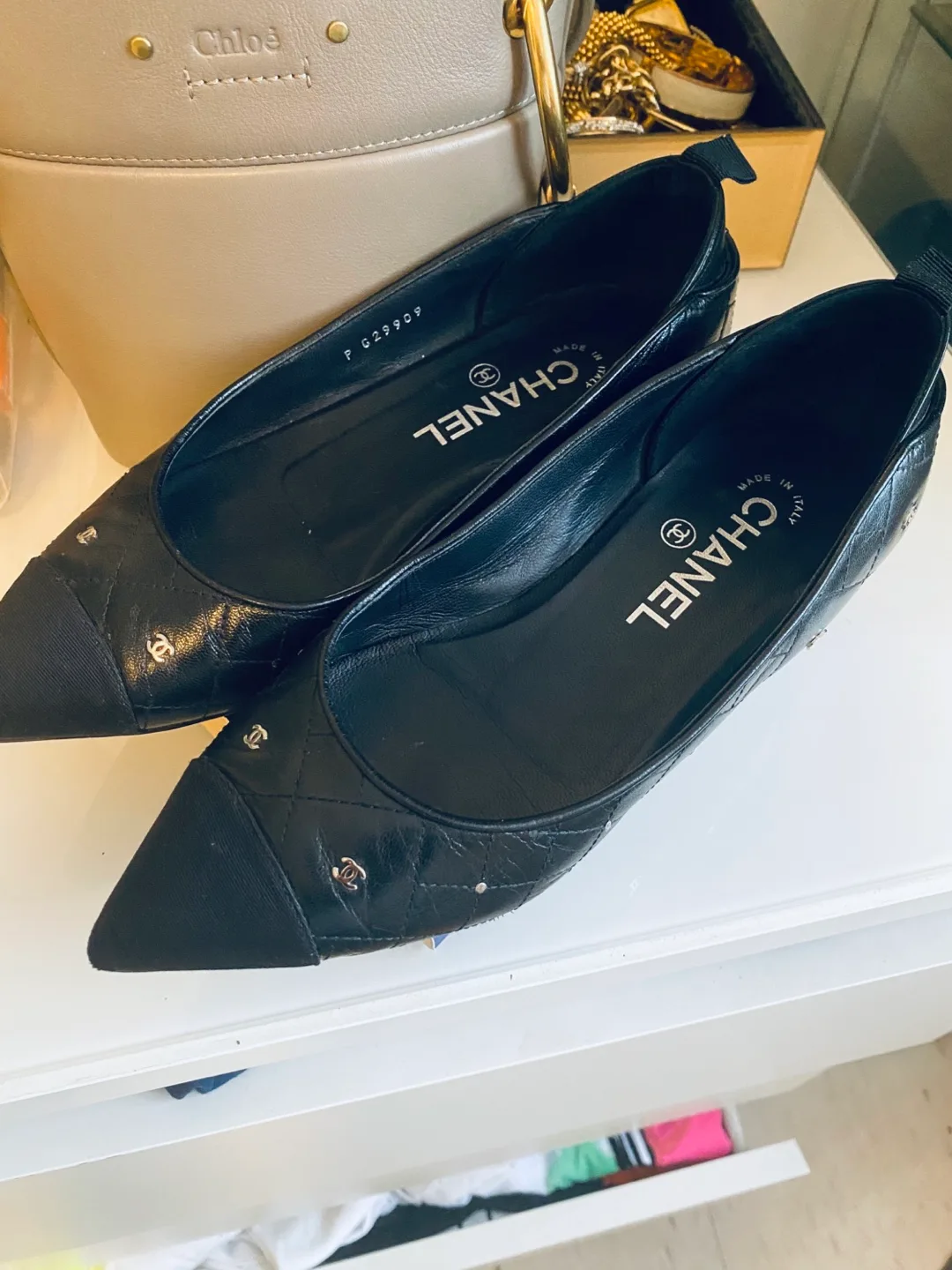 Chanel Black Leather Flats thumbnail