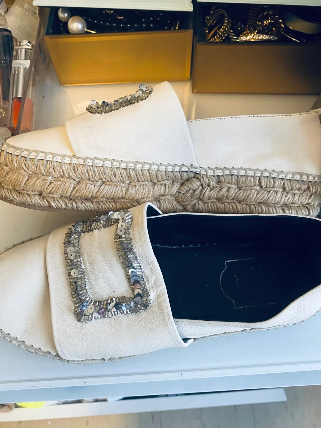 Roger Vivier Paris White Espadrilles image indicator(2)