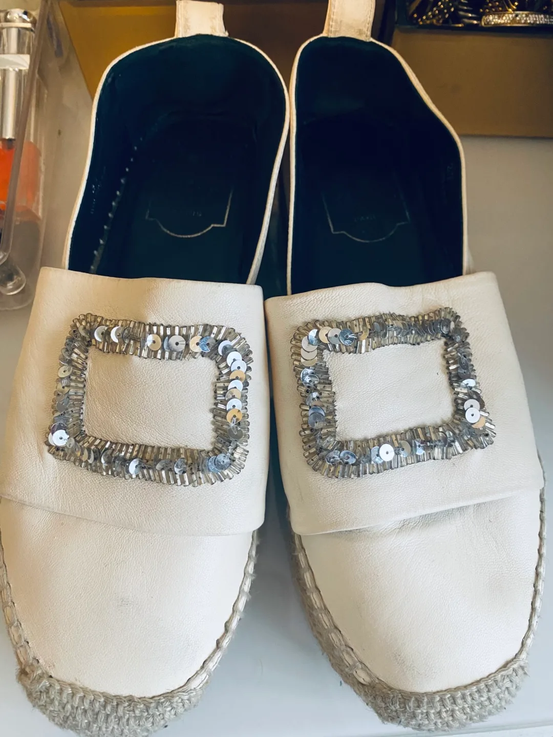 Roger Vivier Paris White Espadrilles thumbnail