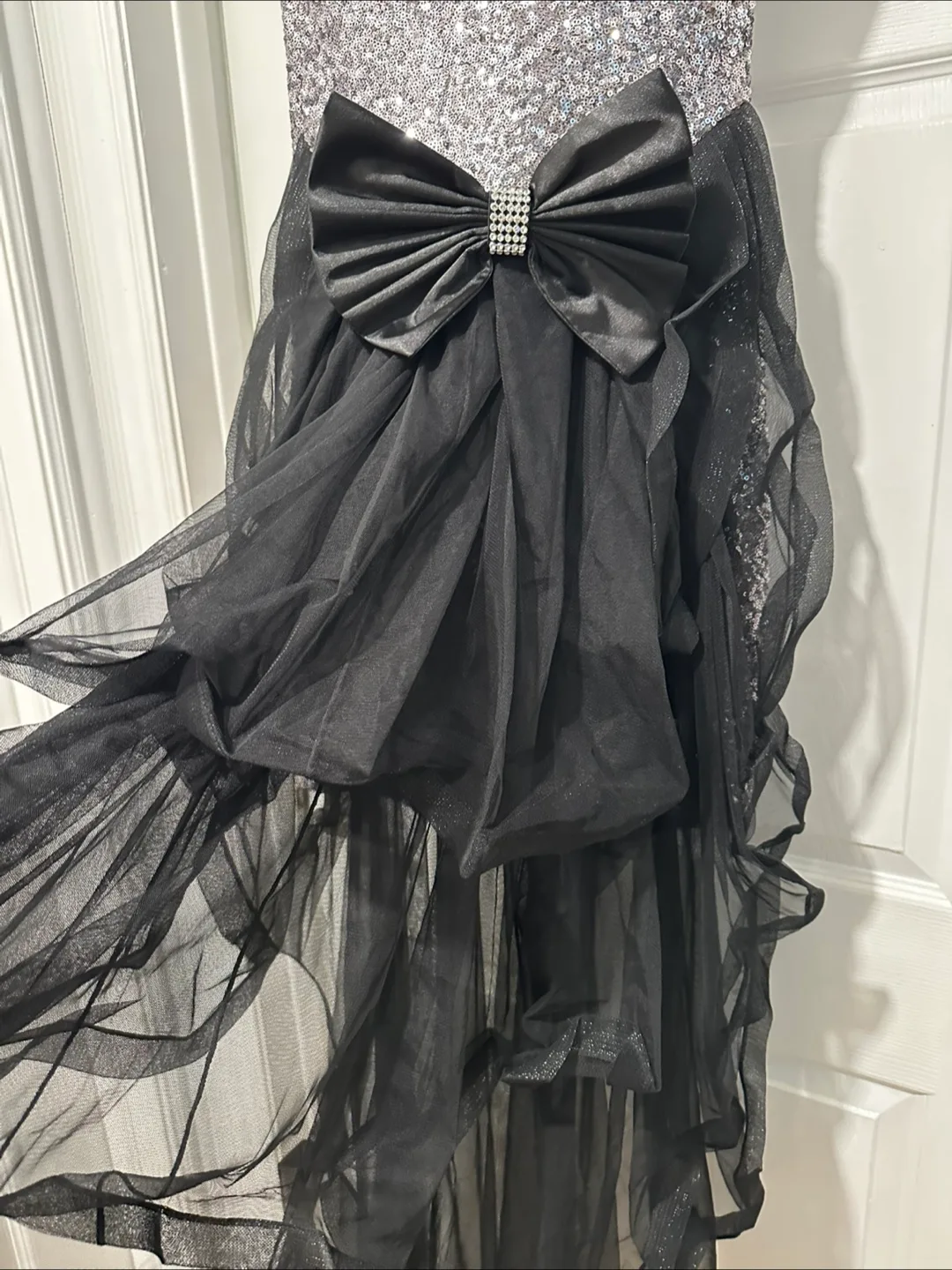 Black sequin dress with tulle image indicator(5)