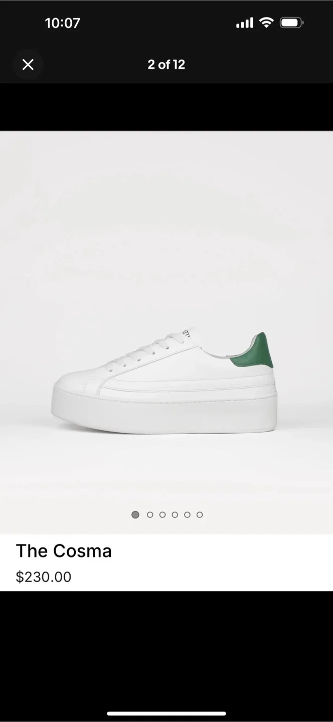 SAN MATIN White & Green Leather Finish Sneakers