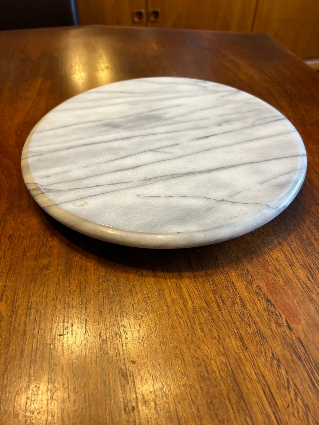 Solid real Marble spinning lazy Susan thumbnail