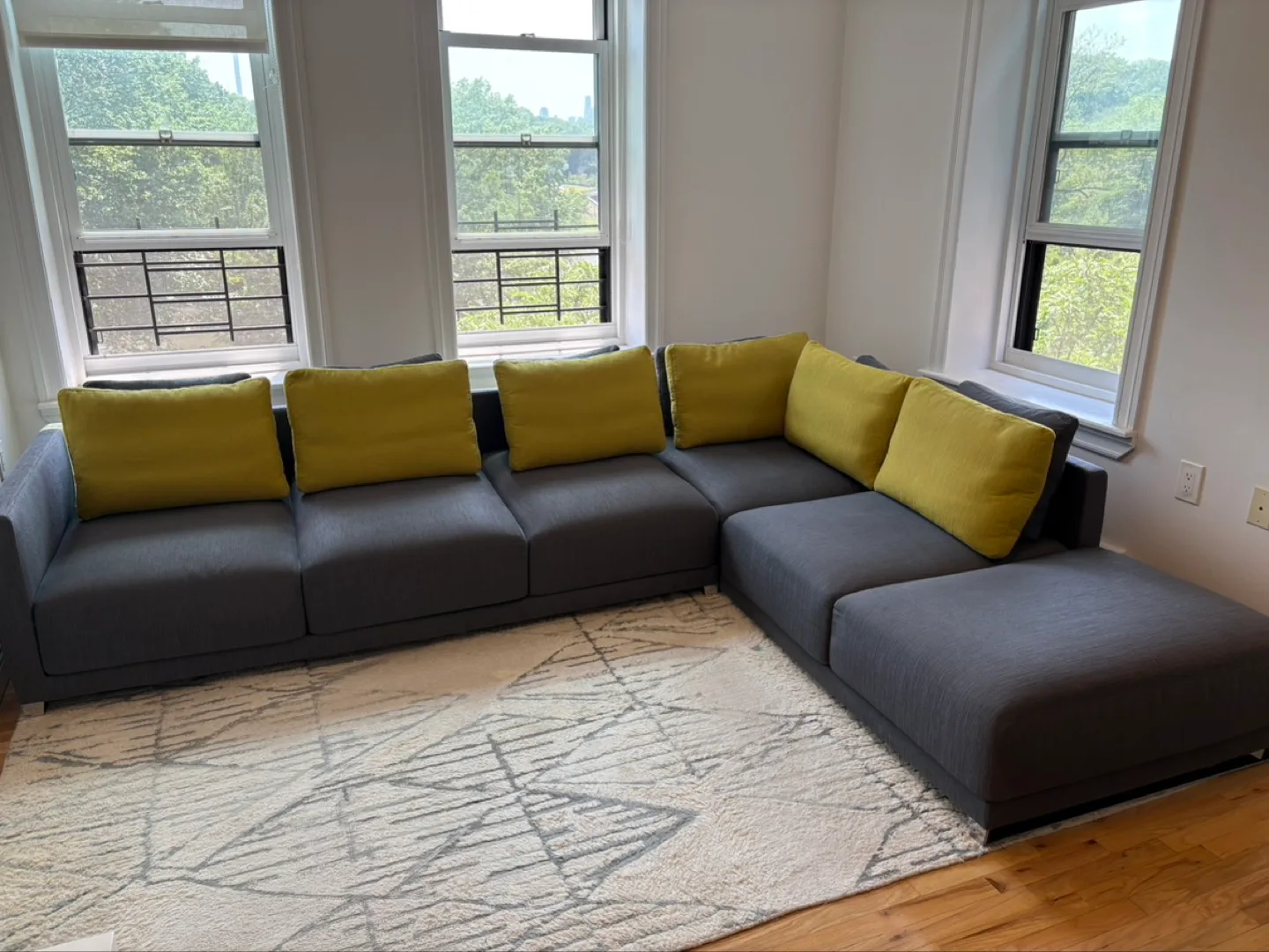 Ligne Roset Gray Couch Sofa thumbnail