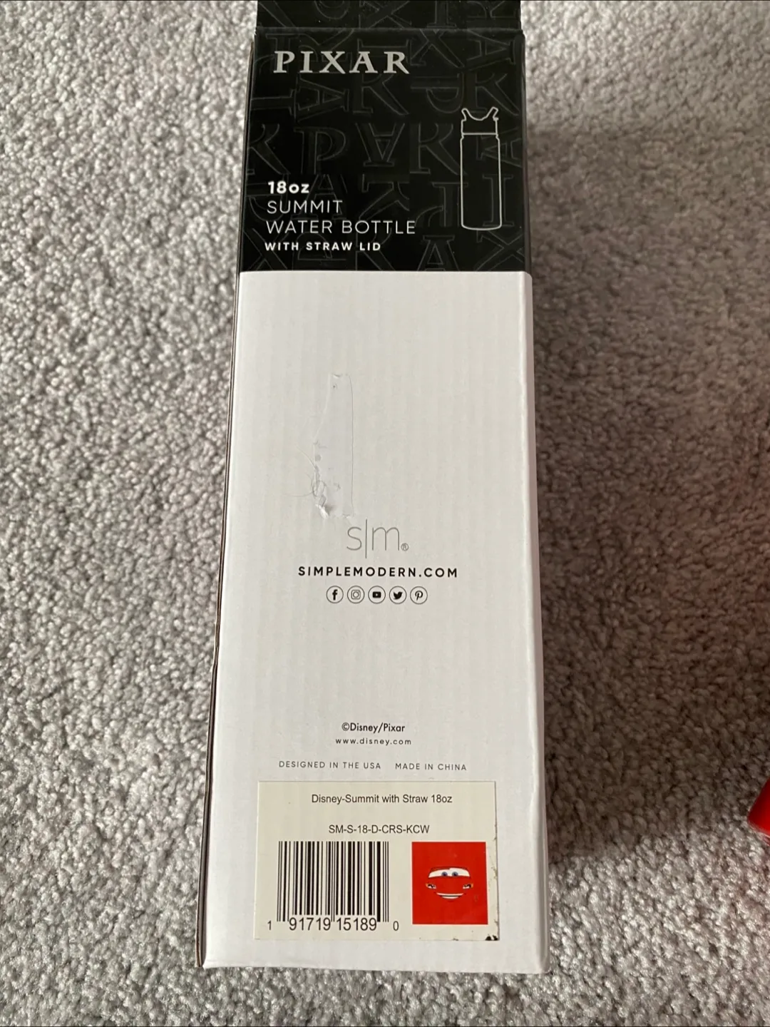 Simple Modern Disney Pixar Lightning McQueen Water Bottle image indicator(2)