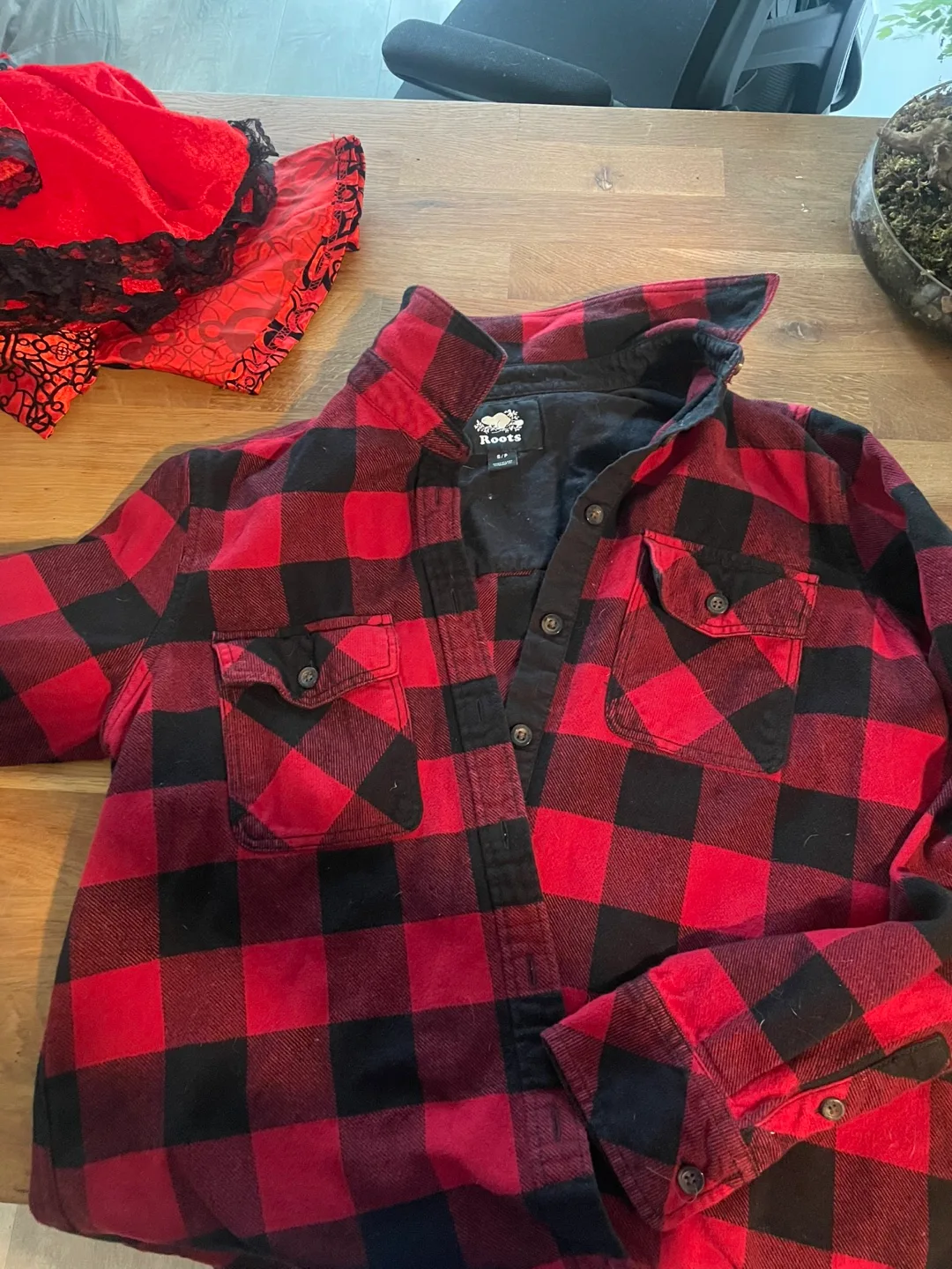 Roots Red and Black Plaid Shirt thumbnail