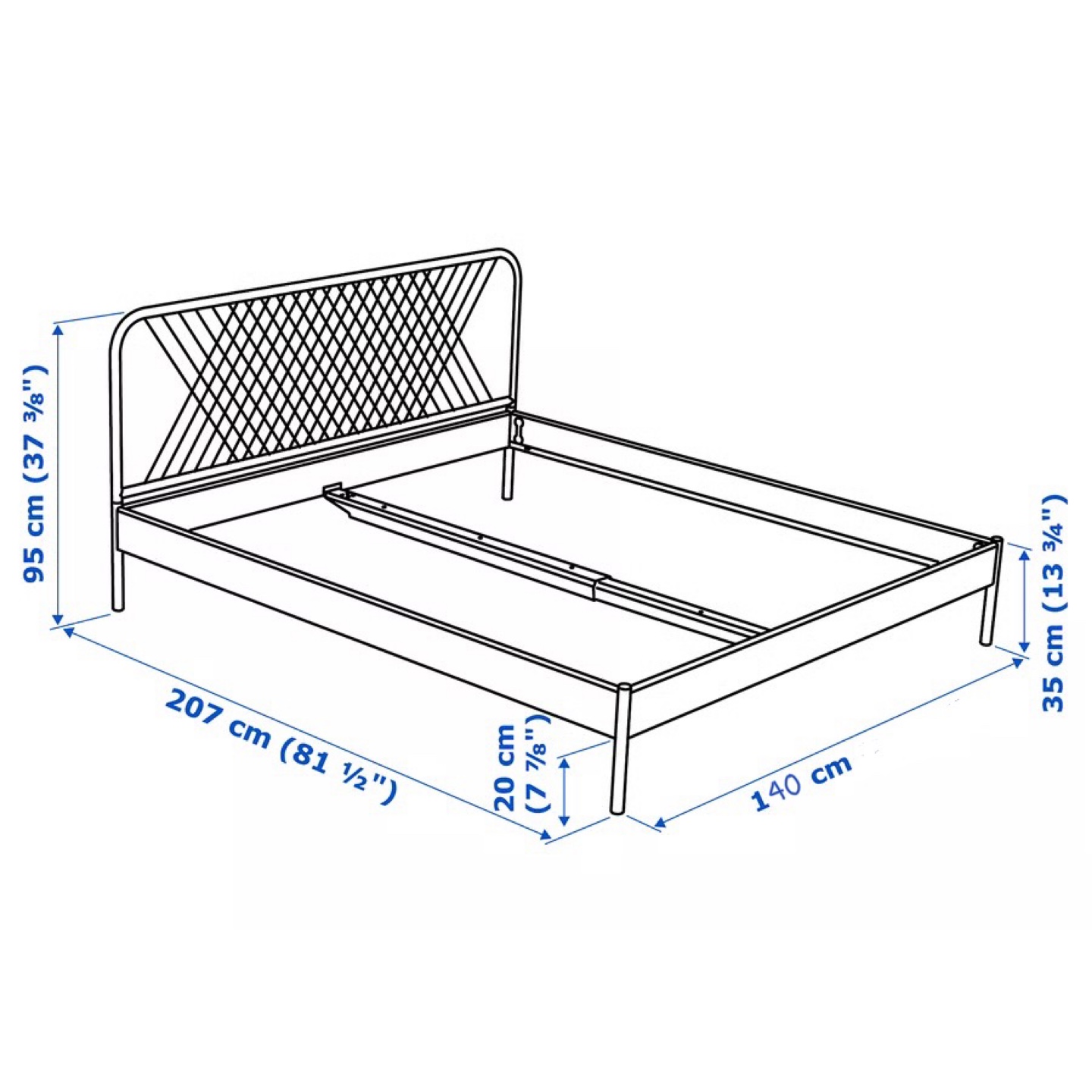 🫂 IKEA NESTTUN White Metal Bed Frame - photo 4