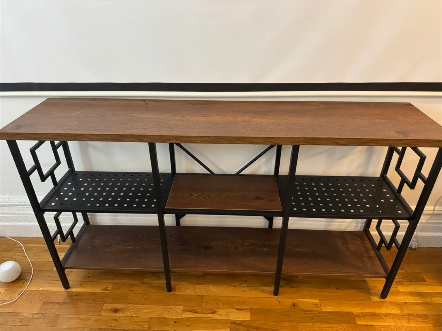 Wooden Bookshelf with Black Metal Frame thumbnail
