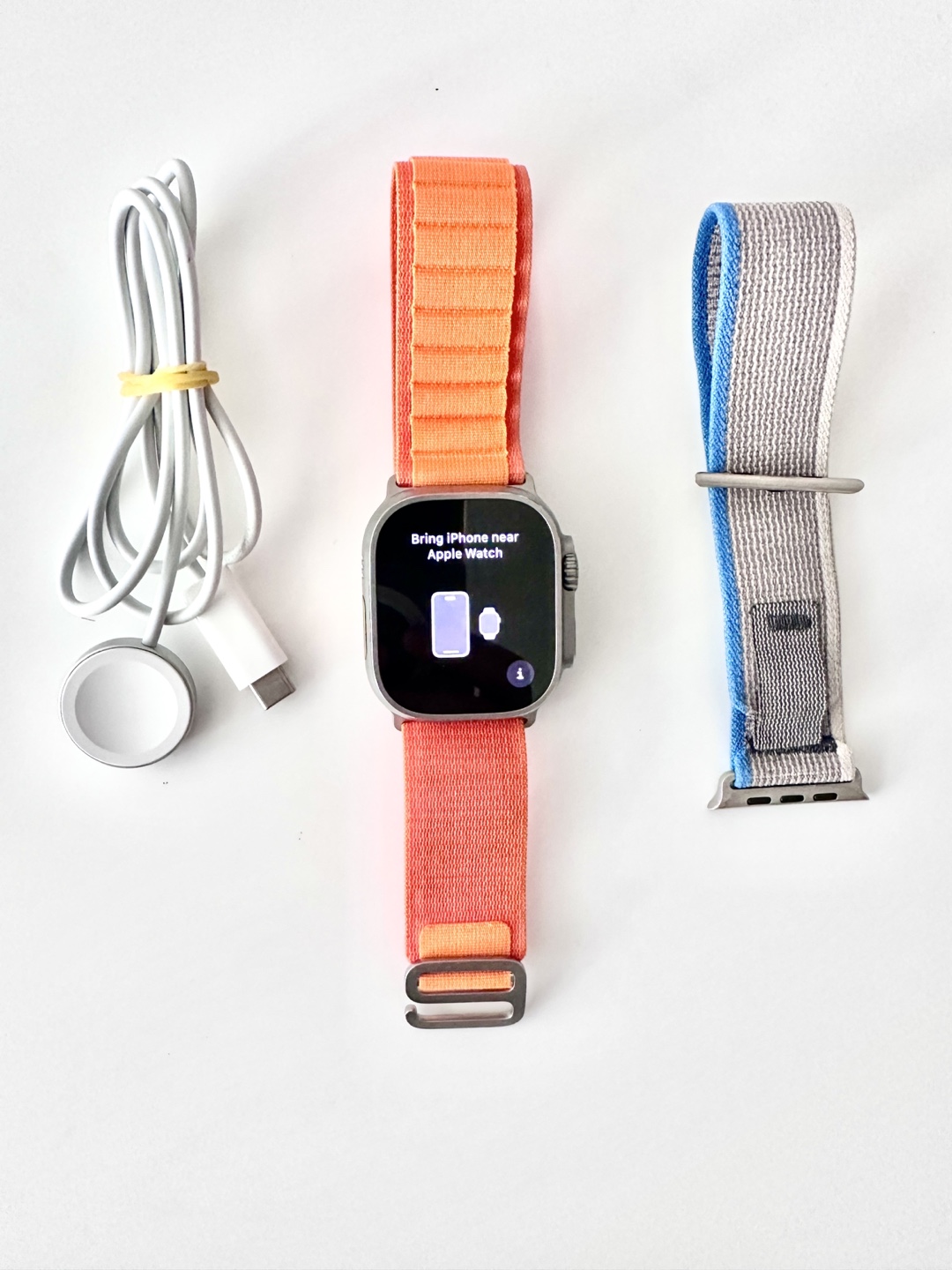 Apple Watch Ultra 1 with Extra Bands and Charging Cable