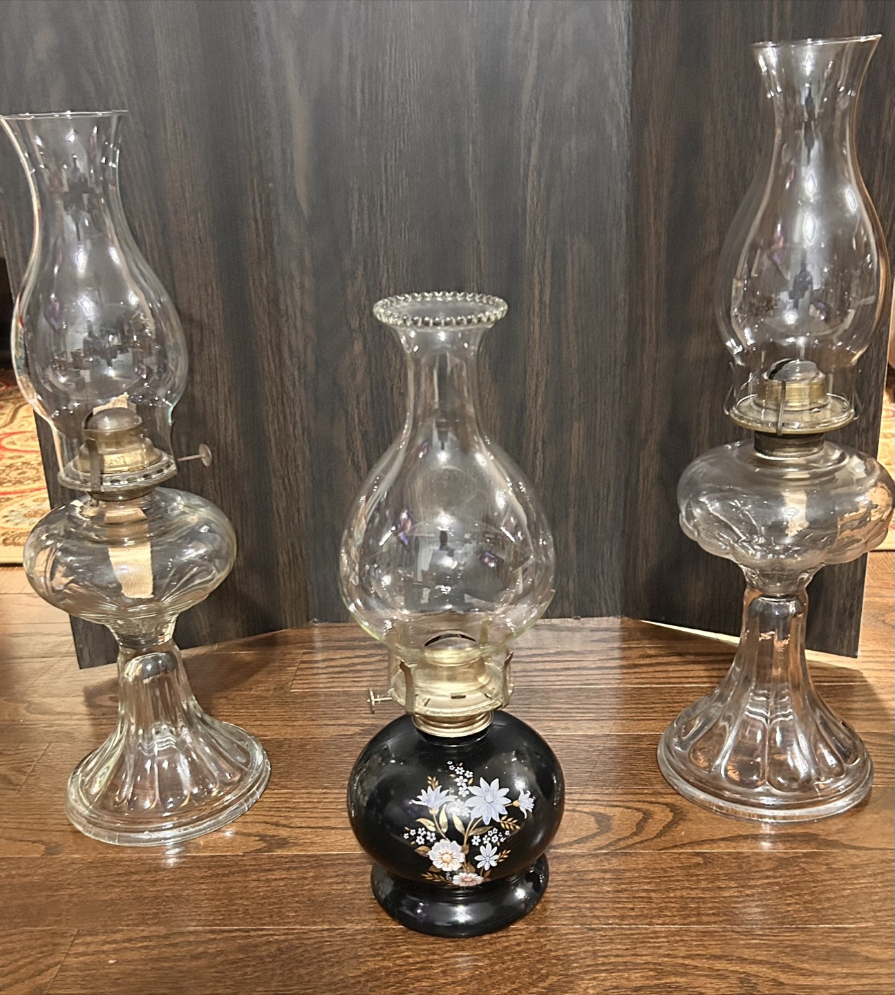 Vintage Glass Oil Lamps