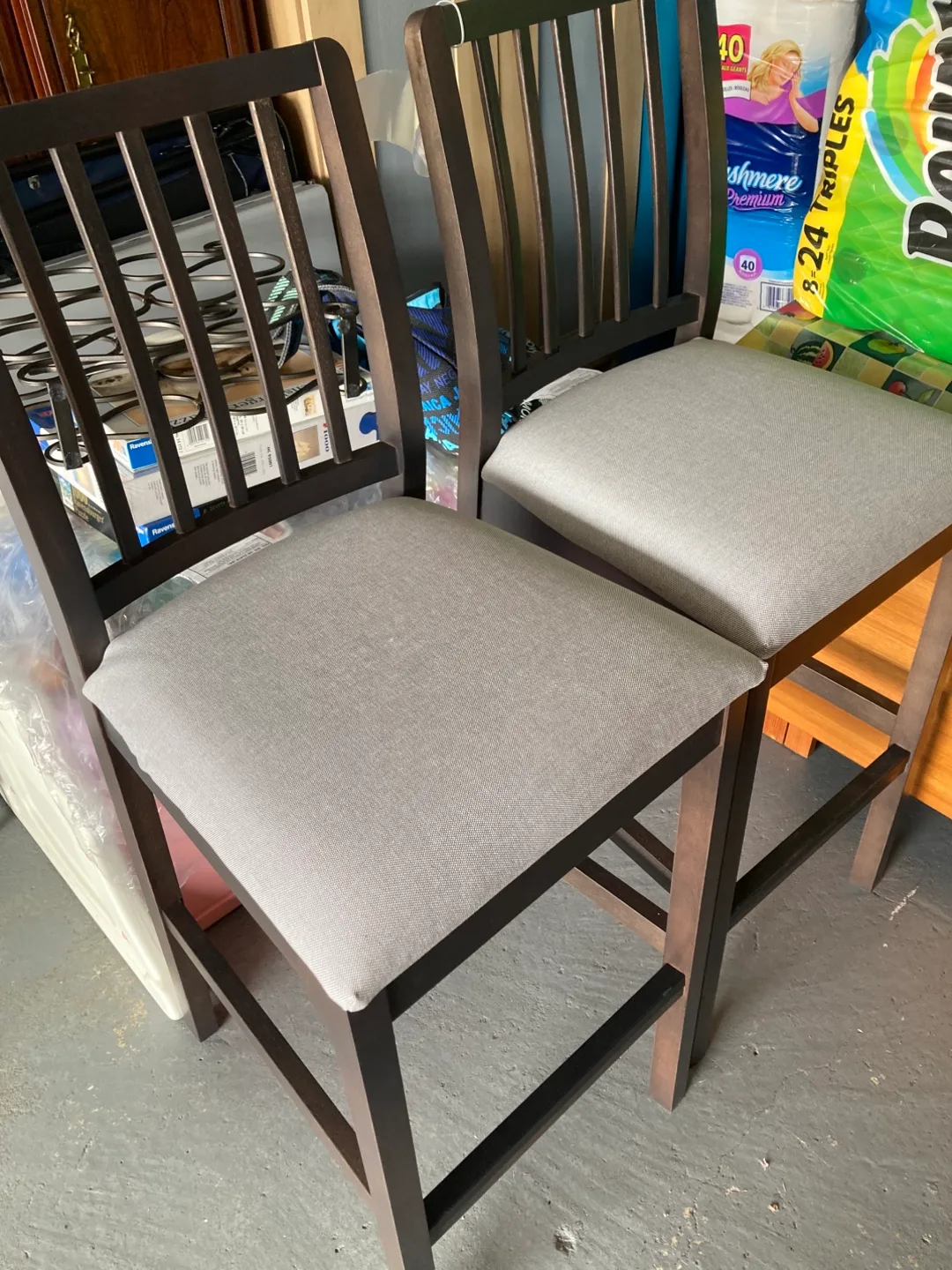 Pair of Grey Cushioned Counter Stools image indicator(3)