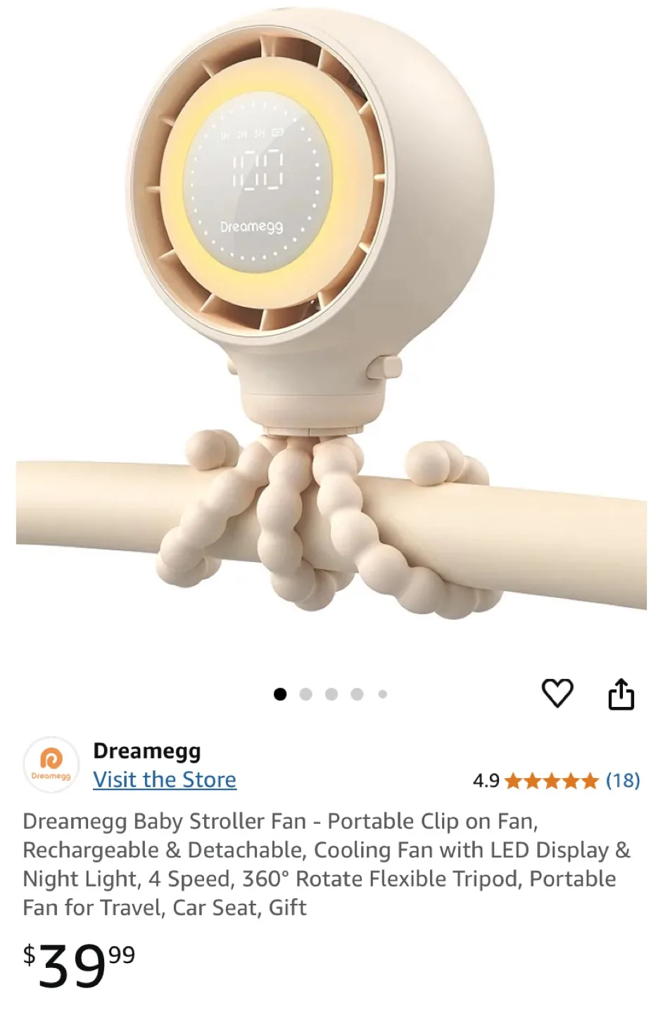 Dreamegg Portable Stroller Fan thumbnail