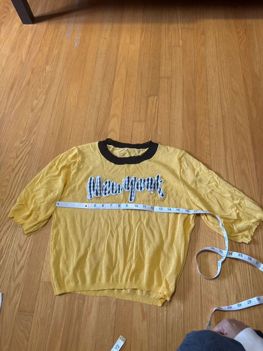 Yellow Knit Top With 'New York' Appliqué thumbnail