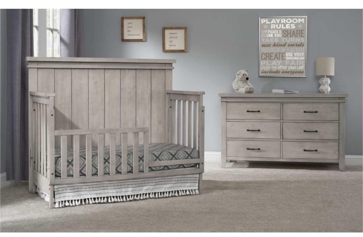 Grey Wooden Crib & Dresser - photo 2