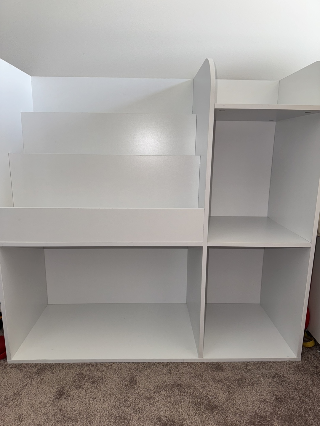 White Bookshelf with Storage Bins - photo 5