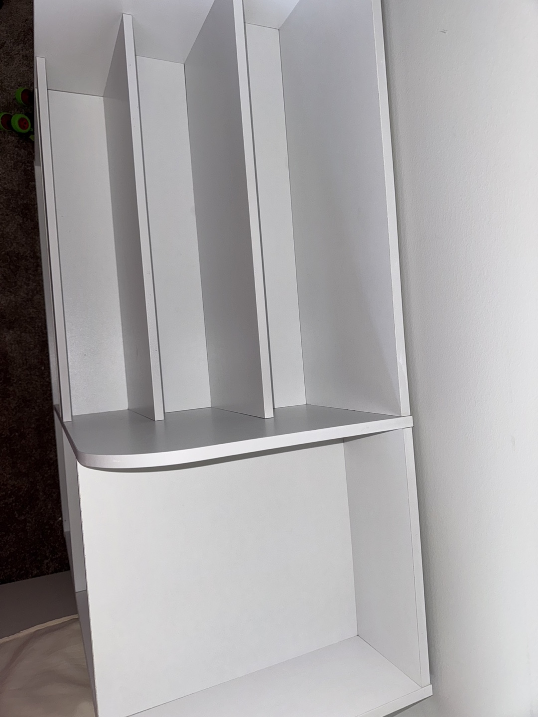 White Bookshelf with Storage Bins - photo 4