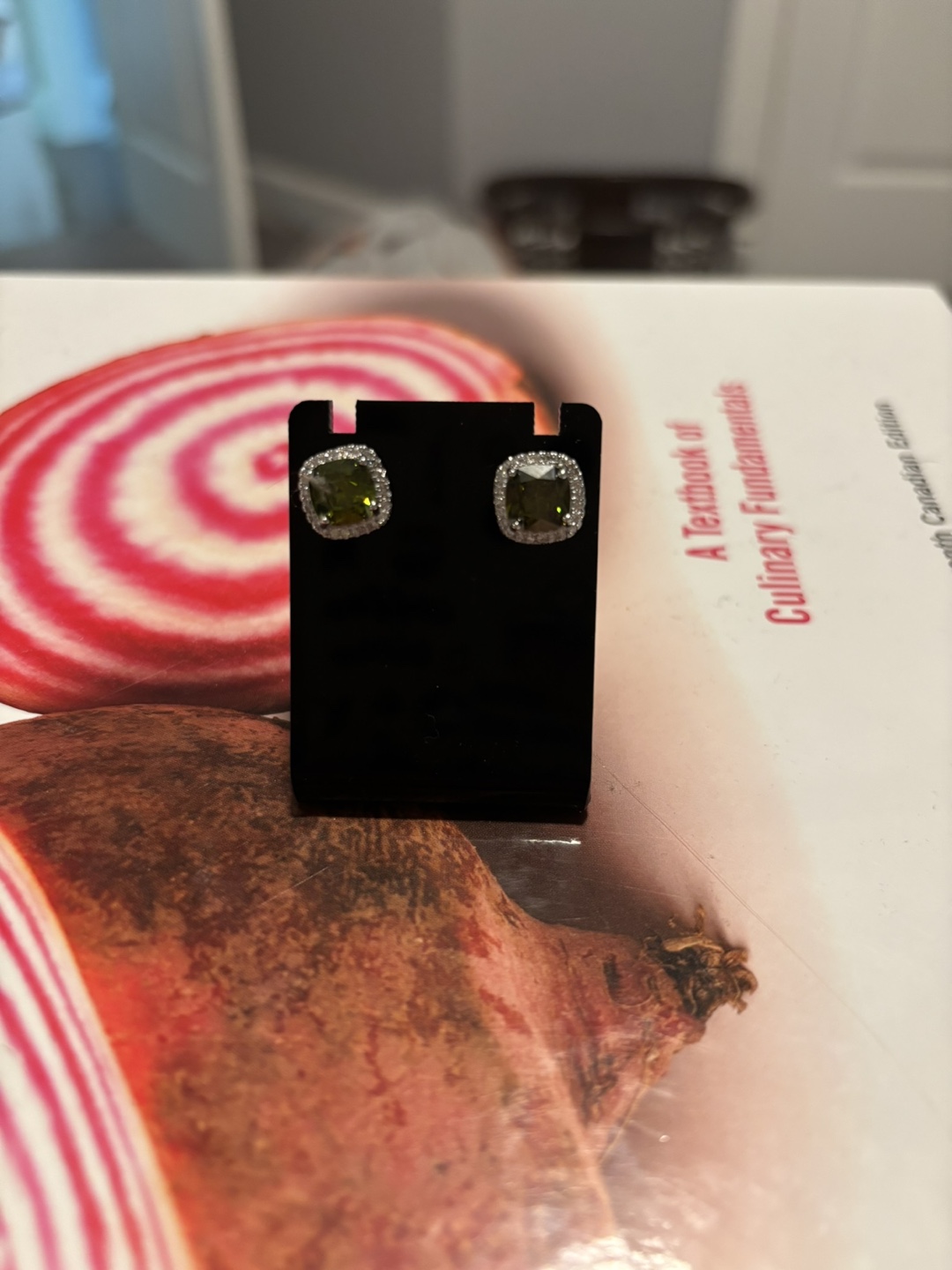 Green Stud Earrings