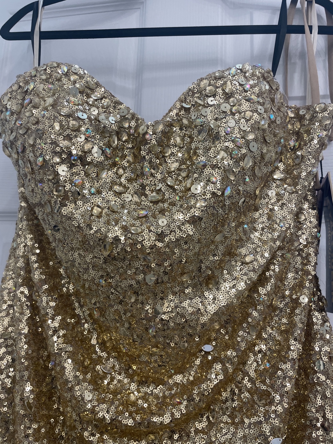 Gold Sequin Strapless Dress - photo 2