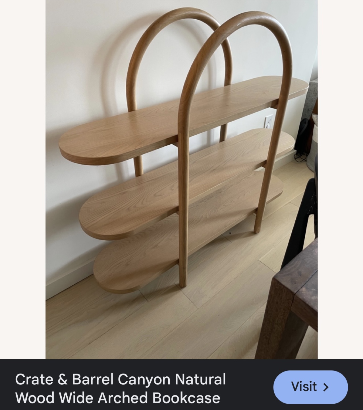 Canyon Natural Wood Wide 3-Shelf Bookcase