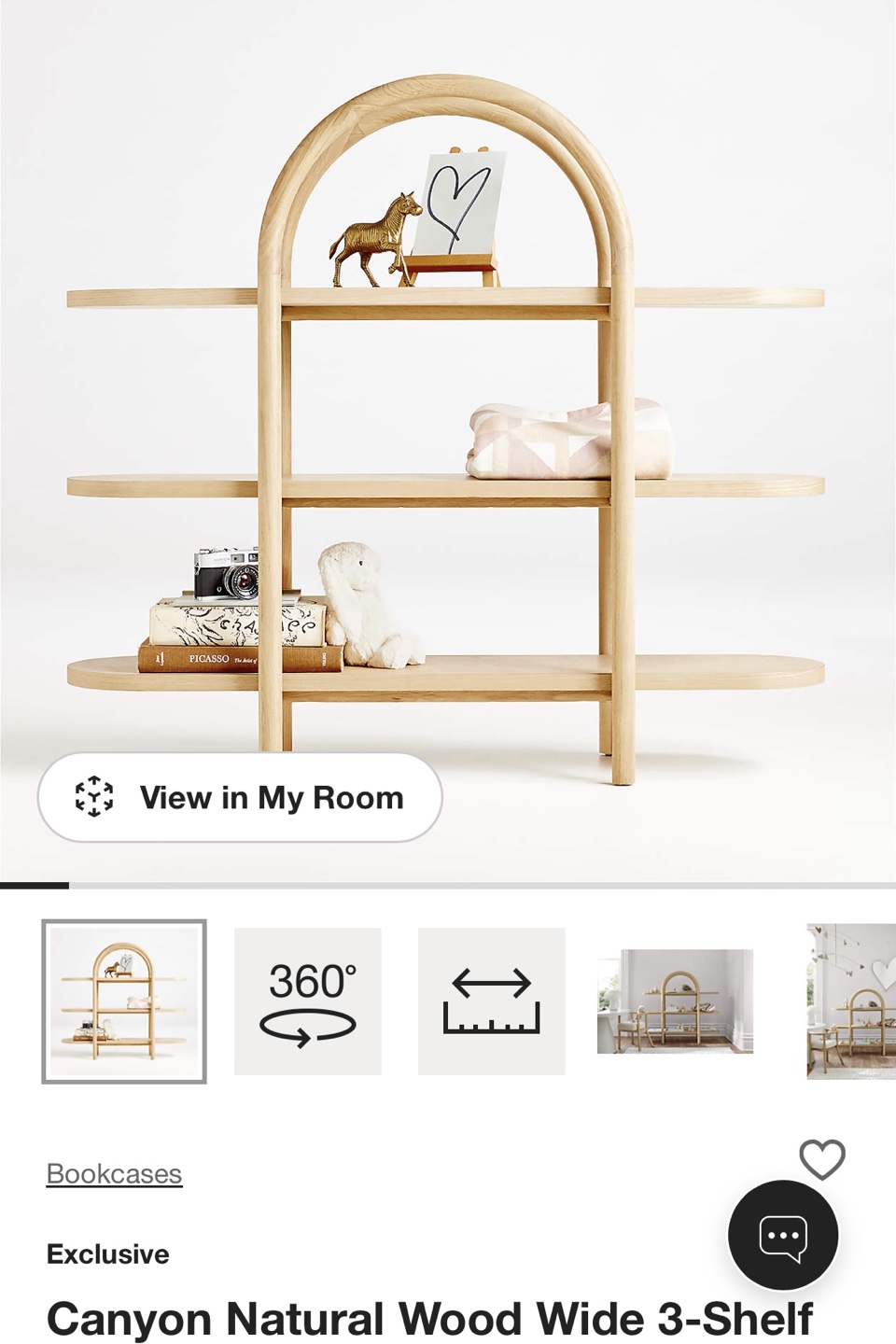 Canyon Natural Wood Wide 3-Shelf Bookcase - photo 2