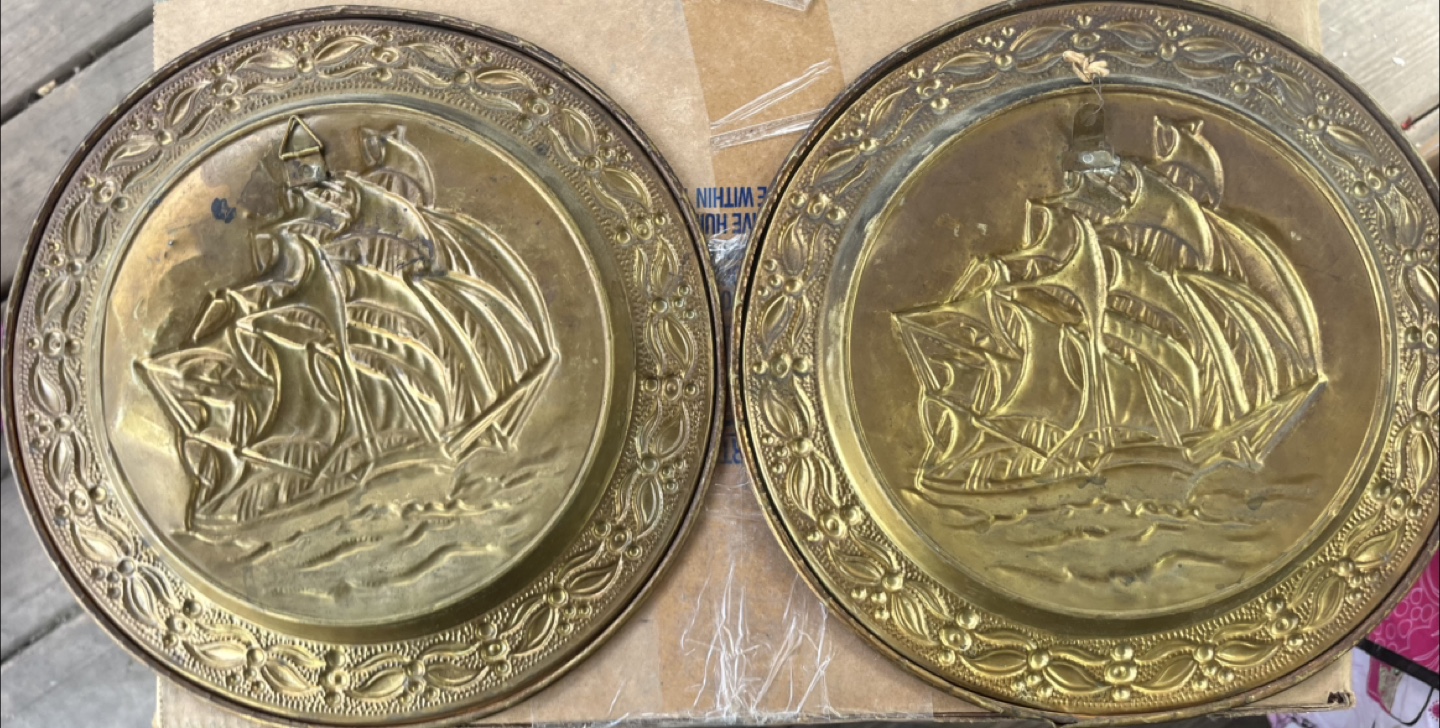 Vintage Brass Ship Plates - photo 2
