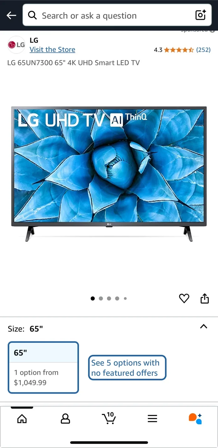 LG UHD TV 65 Inch Smart TV thumbnail
