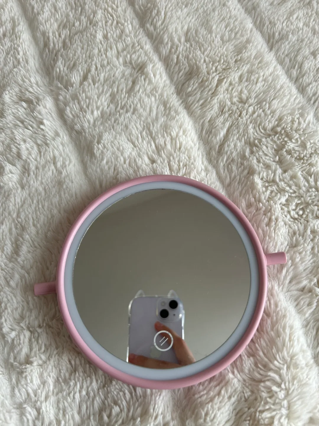 Pink LED Lighted Makeup Mirror image indicator(2)
