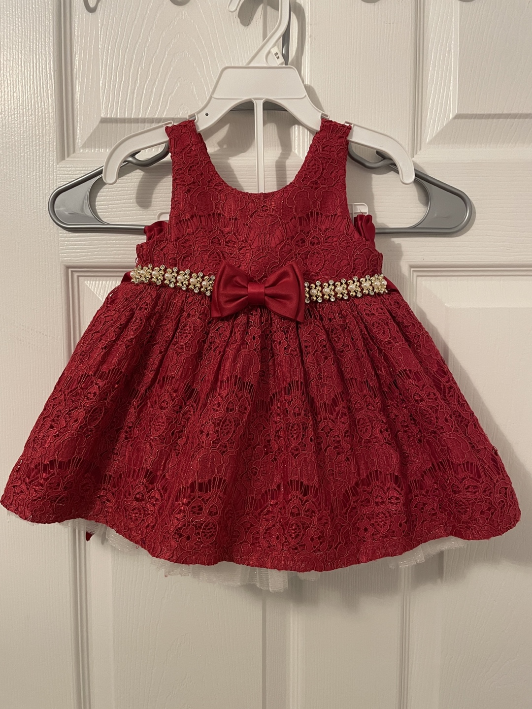 American Princess Red Lace Baby Dress