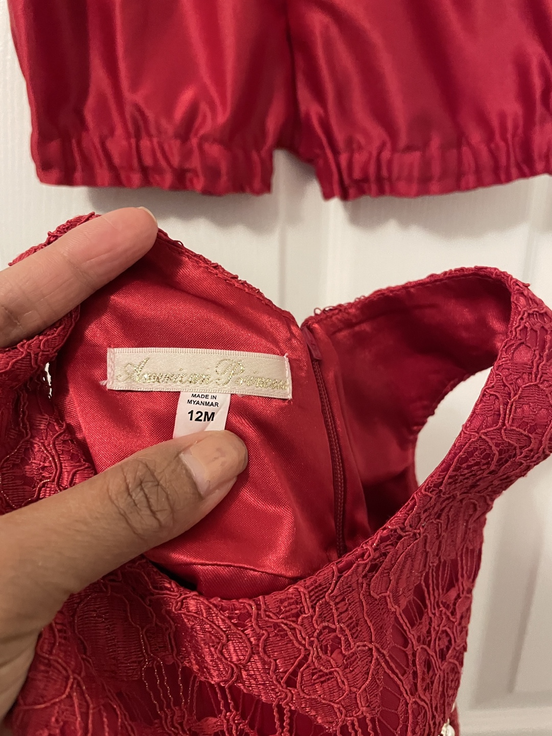 American Princess Red Lace Baby Dress - photo 4