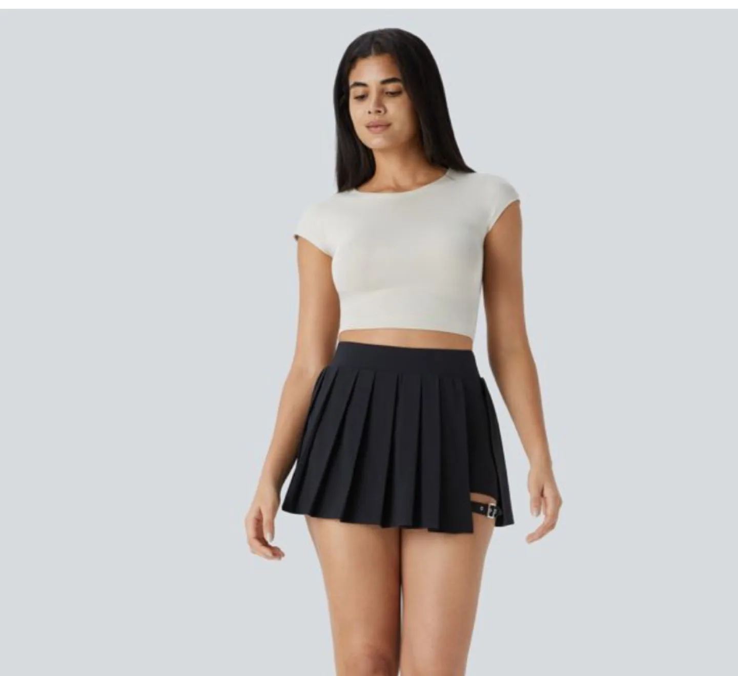 Breezeful™ High Waisted Pleated 2-in-1 Side Pocket skort image indicator(9)