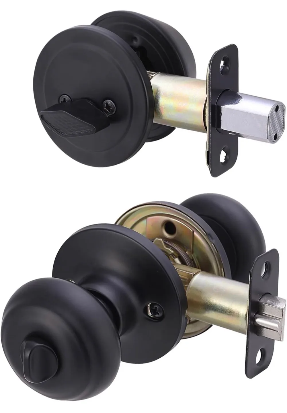 Exterior Door Knob With Lock and Deadbolt image indicator(2)
