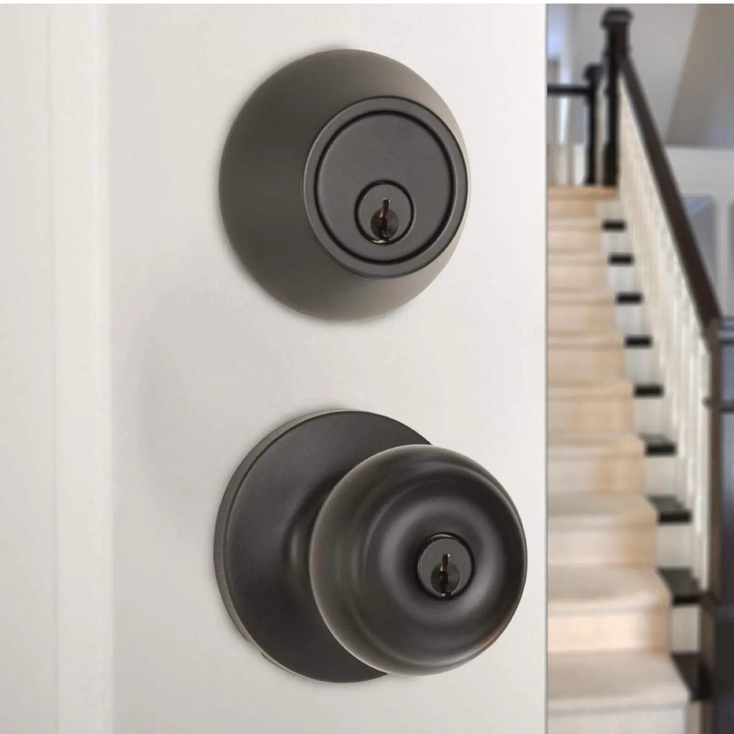 Exterior Door Knob With Lock and Deadbolt image indicator(4)