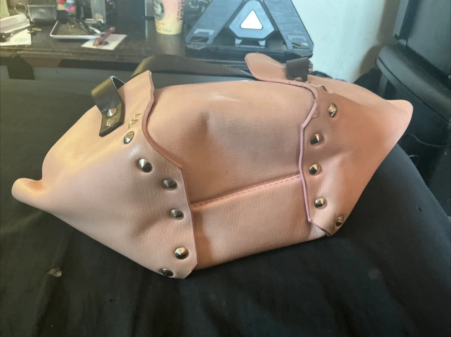 Pink and Brown Handbag with Studs image indicator(8)