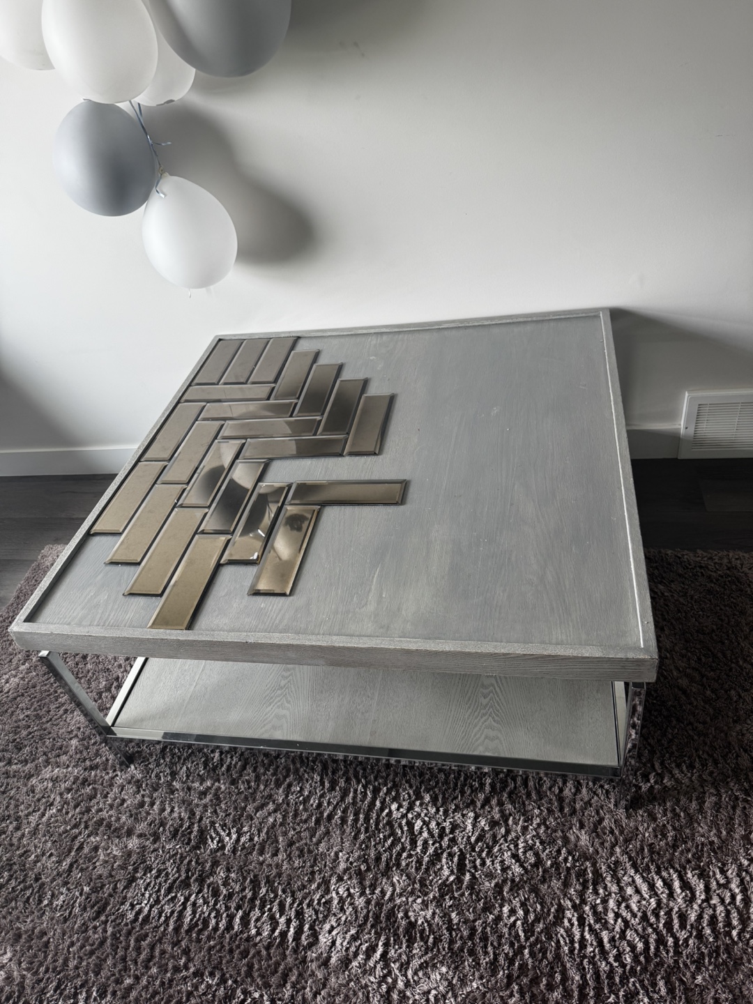 Modern Coffee Table with Mirror Accents - photo 2