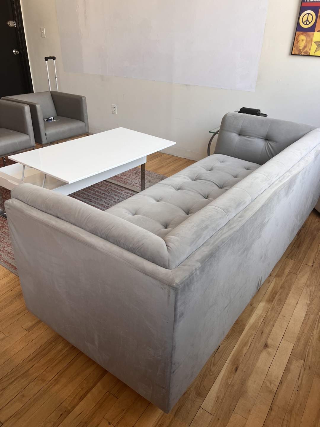 Gray Tufted Sofa - photo 3
