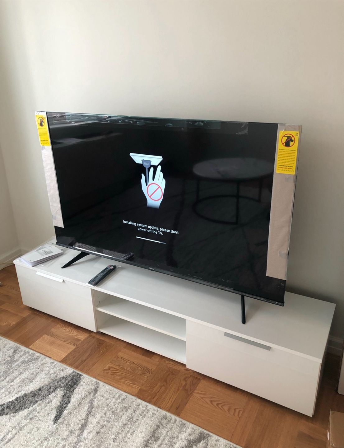 White TV Stand with Storage
