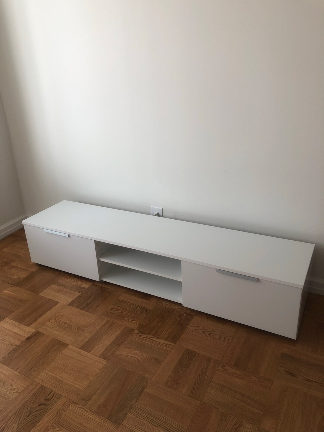 White TV Stand with Storage - photo 2