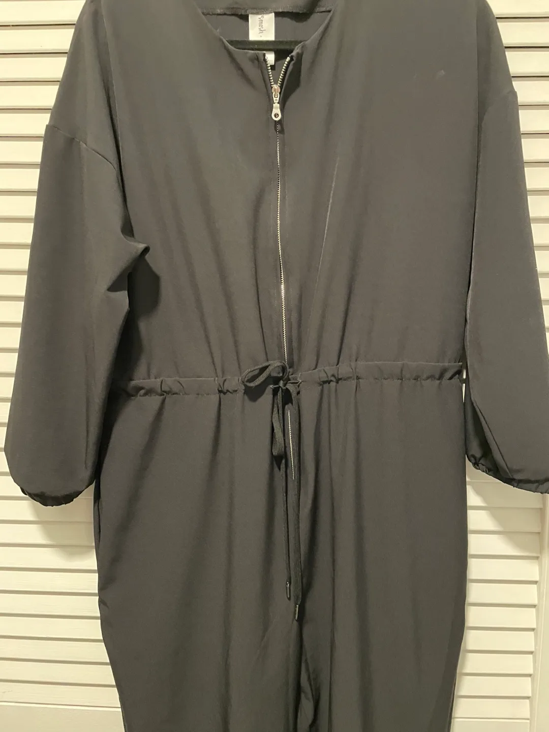 Black Jumpsuit with Drawstring Waist image indicator(2)