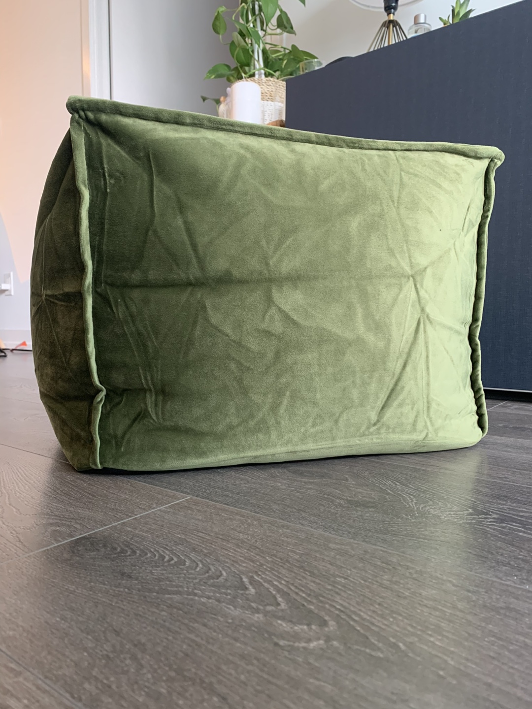 Green Velvet Ottoman - photo 2