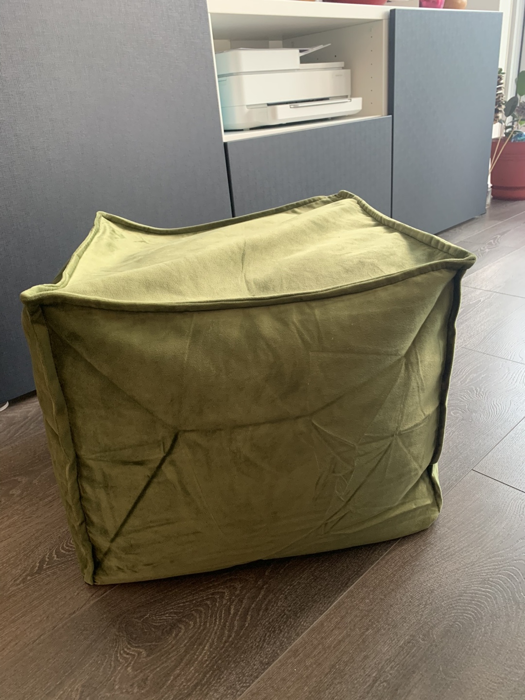 Green Velvet Ottoman - photo 3