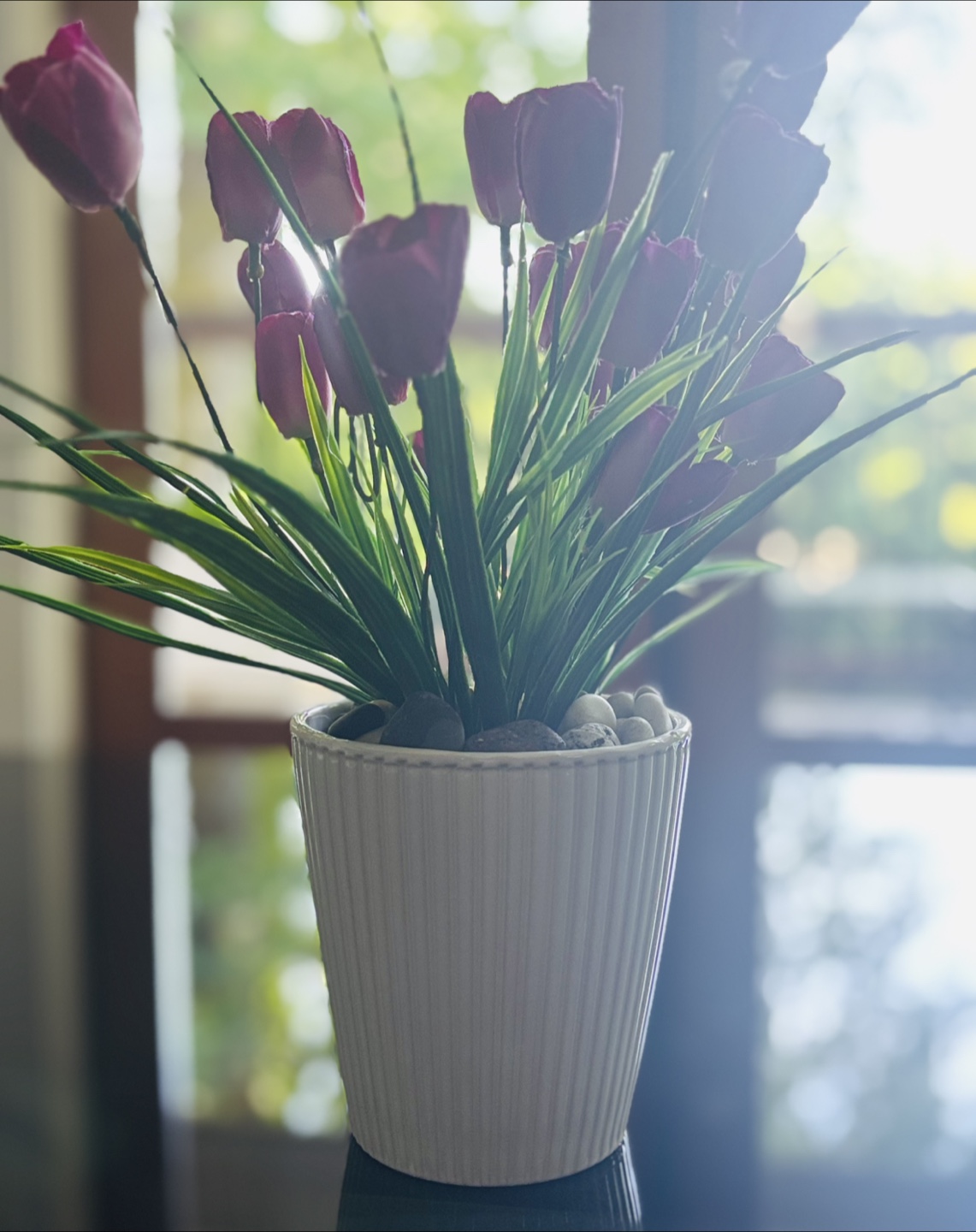 Artificial Tulip in White Pot - photo 2