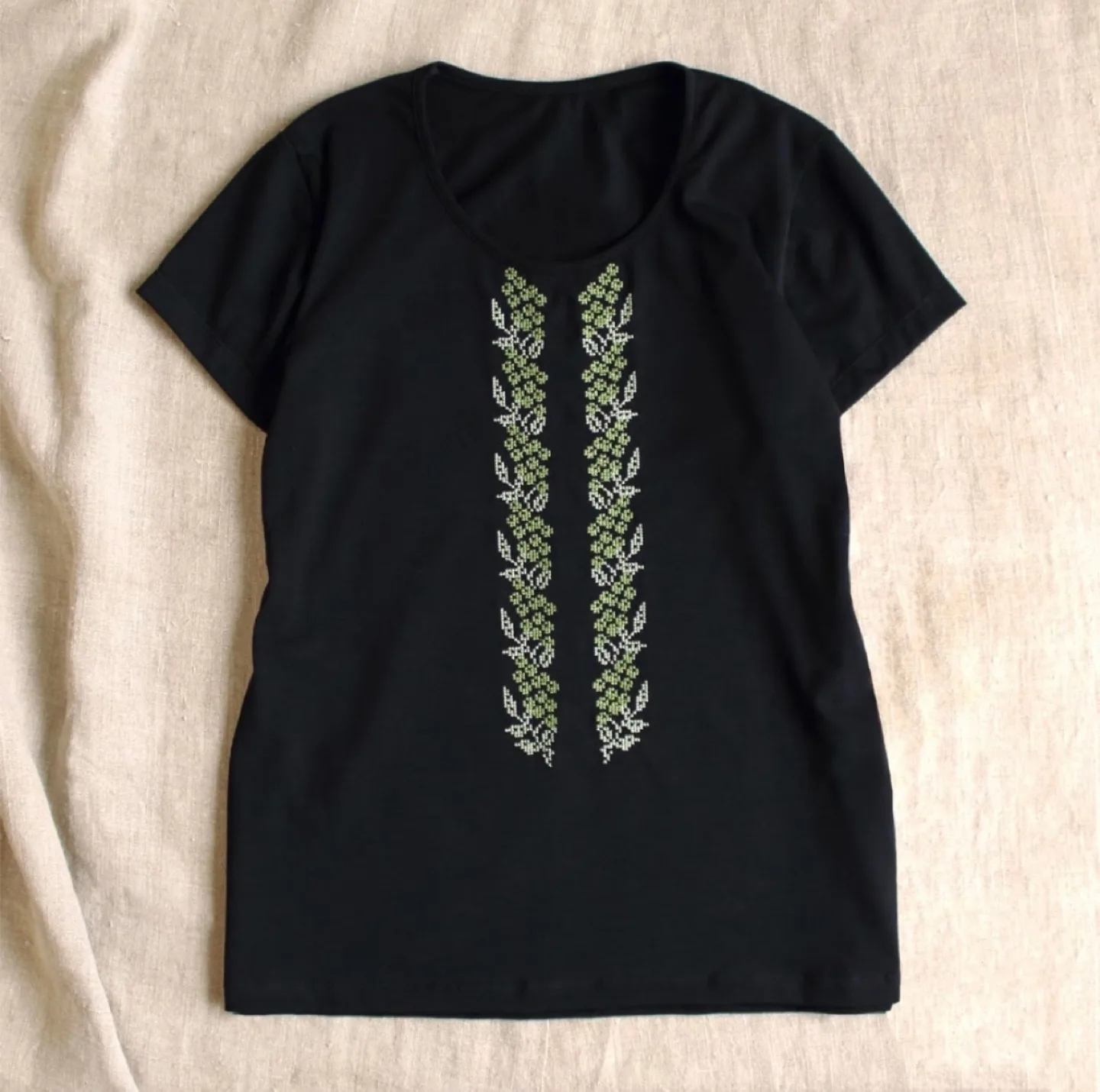 Ukrainian Embroidered Black T-Shirt image indicator(3)