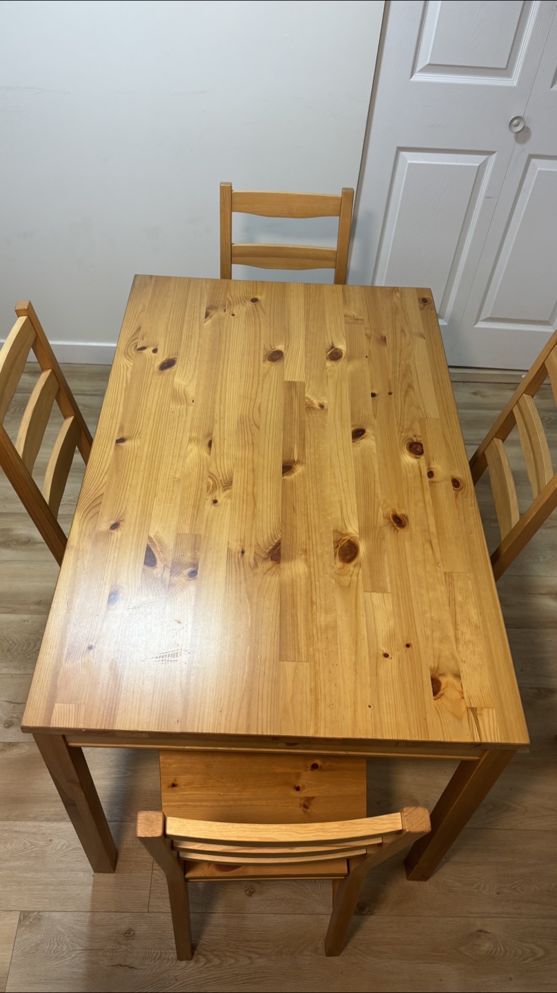 Wooden Dining Table with Chairs