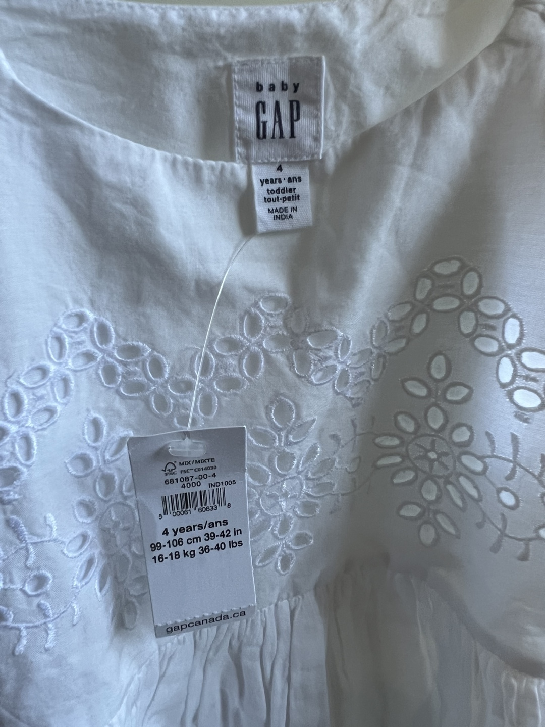 Baby Gap White Dress size 4 - photo 4