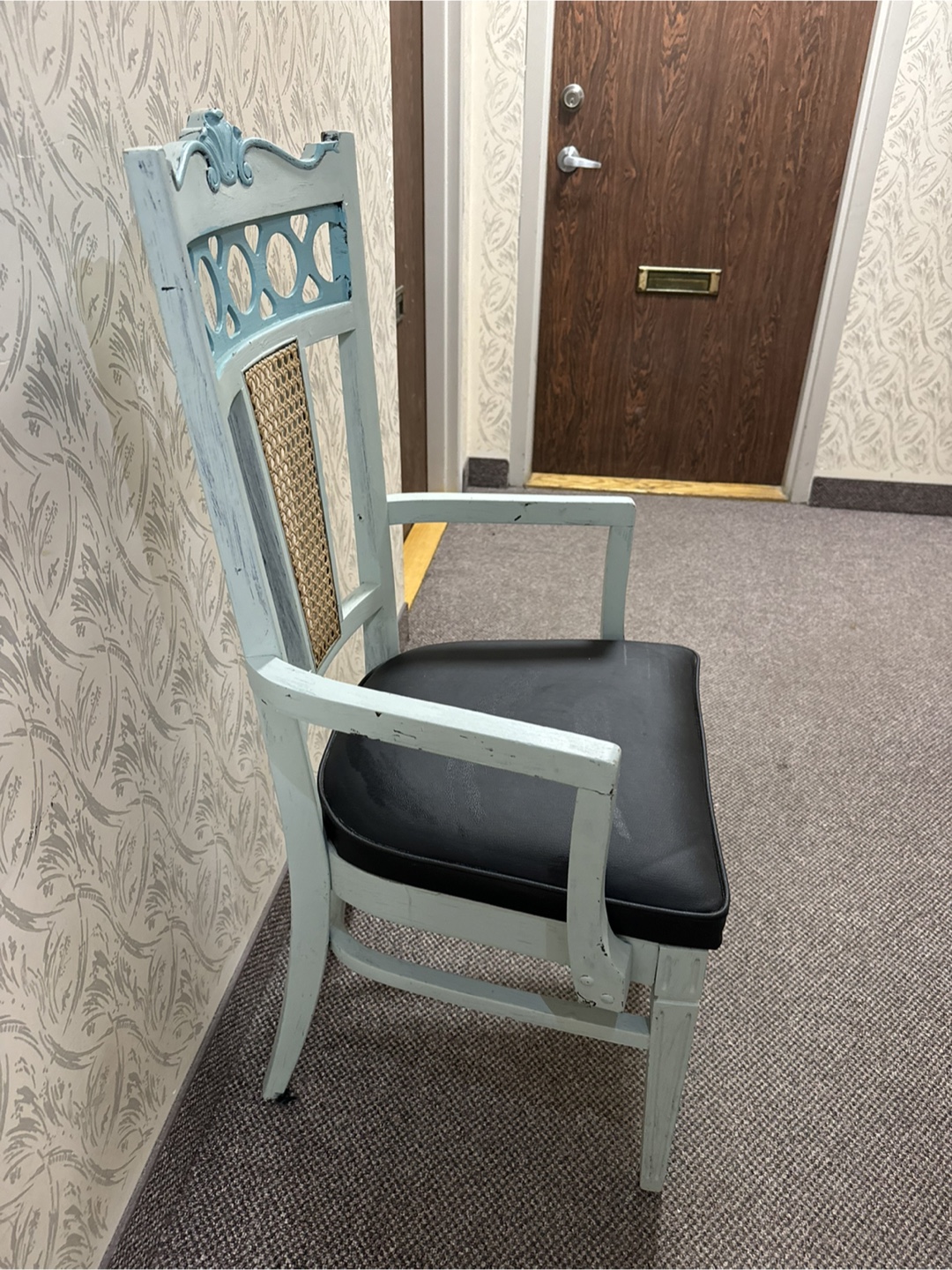 Vintage Hand Painted Light Blue Armchair - photo 2