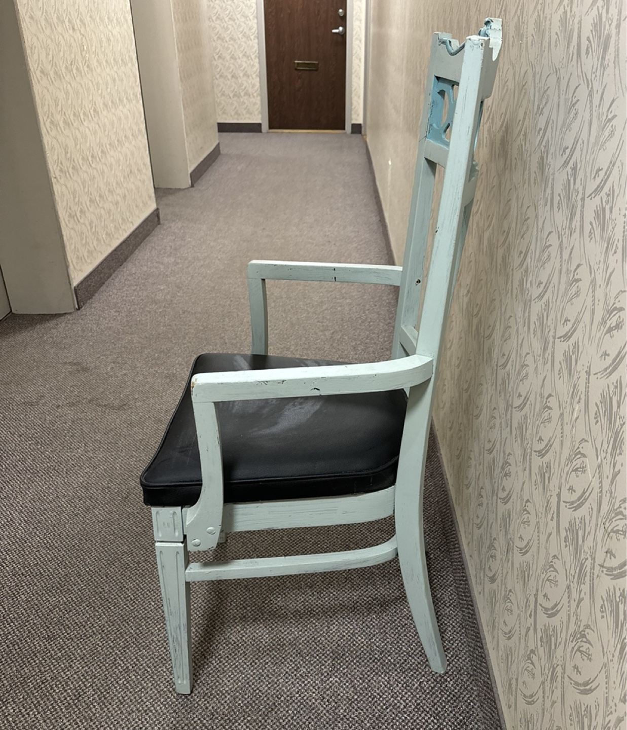 Vintage Hand Painted Light Blue Armchair - photo 3