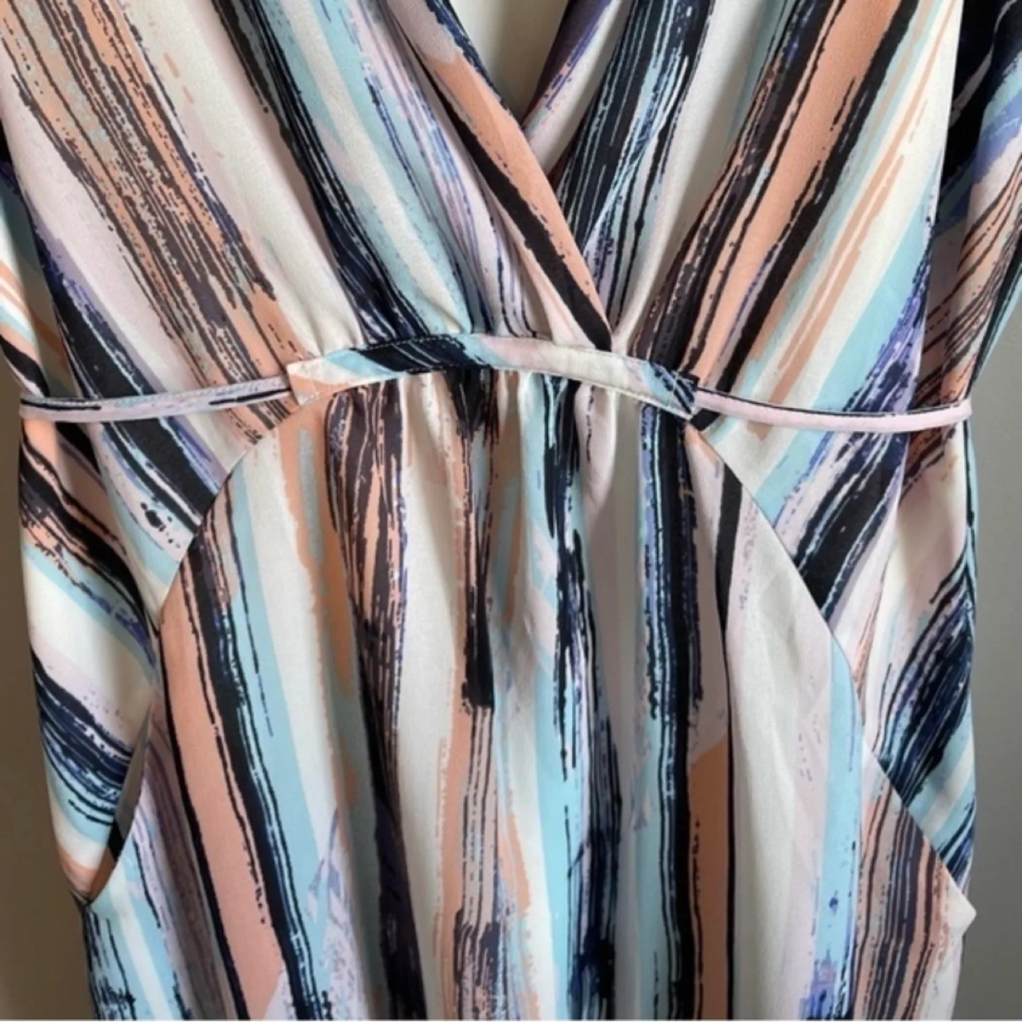 Dex Sleeveless Striped Knee Length Lined Shift Dress Size S image indicator(2)